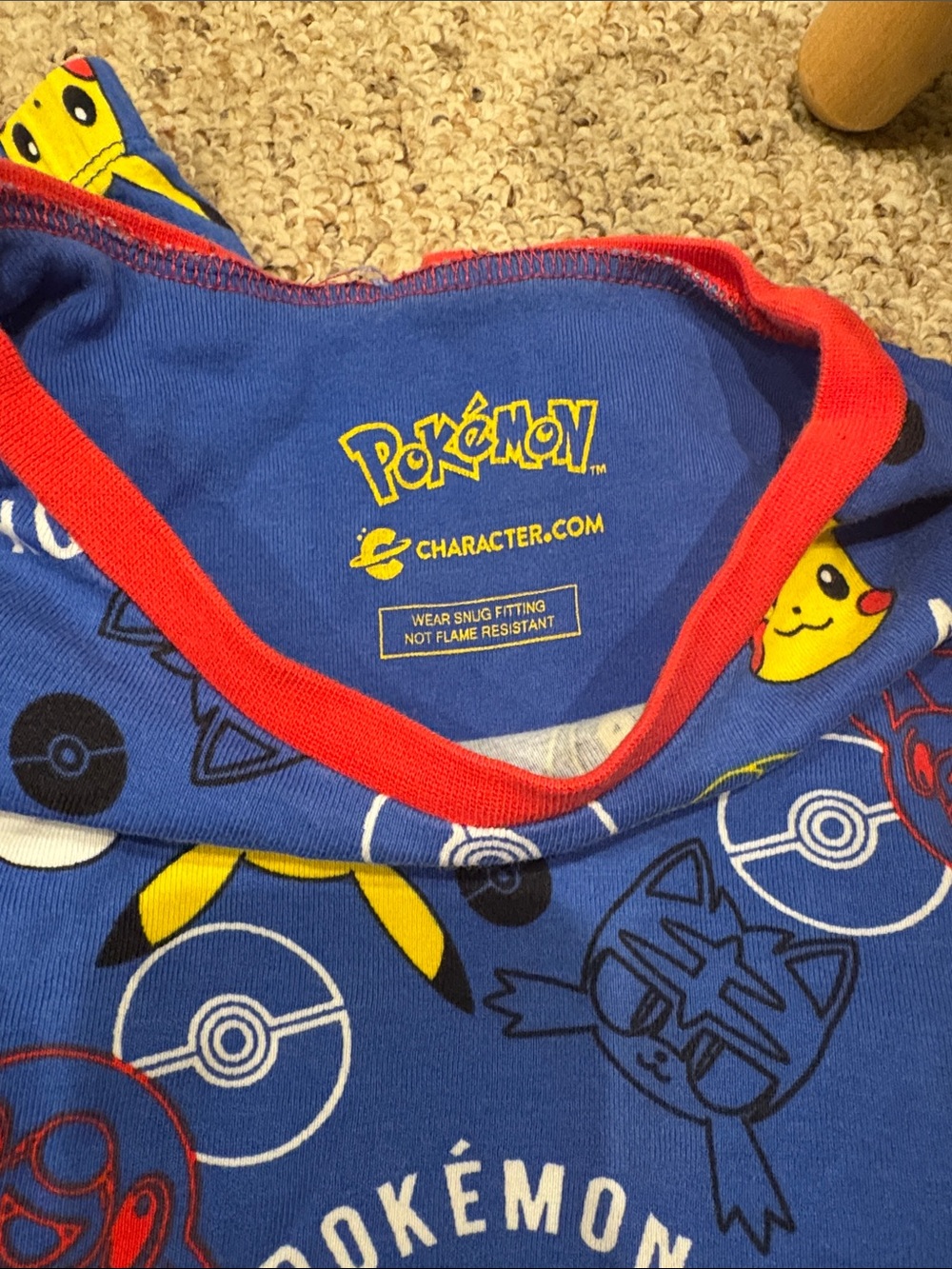 Kids' Blue Pikachu Pajama Set - Picture 2 of 3
